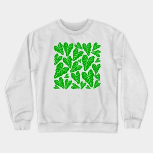 Green veiny heart shaped plant leaves pattern Crewneck Sweatshirt